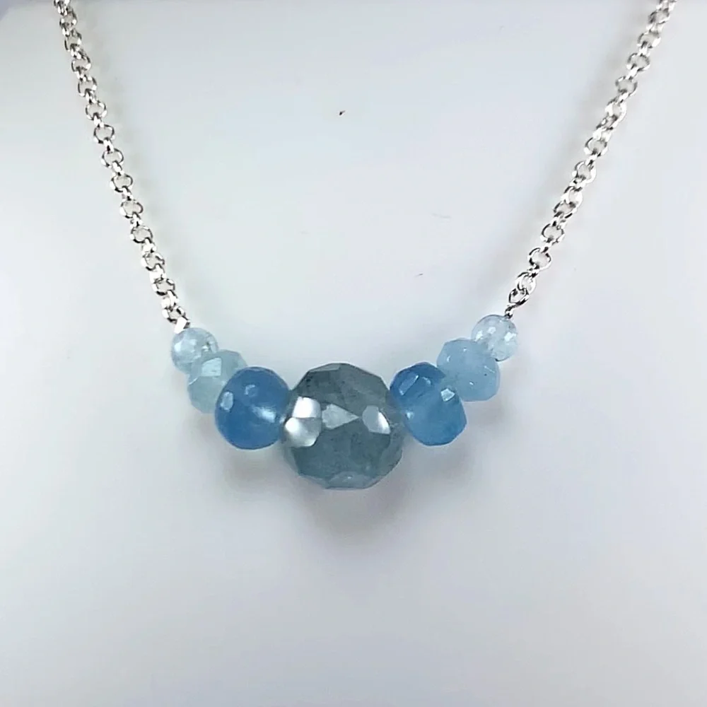 Genuine Aquamarine Necklace! March Birthstone! ❤️